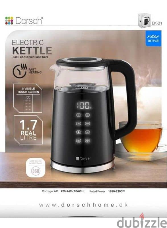 Dorsch 1.7L Kettle with Touch screen & Digital Display 0