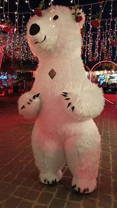 White Bear mascot for events and birthday's