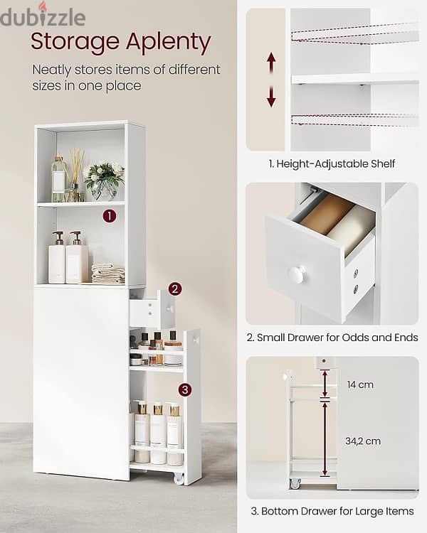 VASAGLE Tall Bathroom Cabinet 2