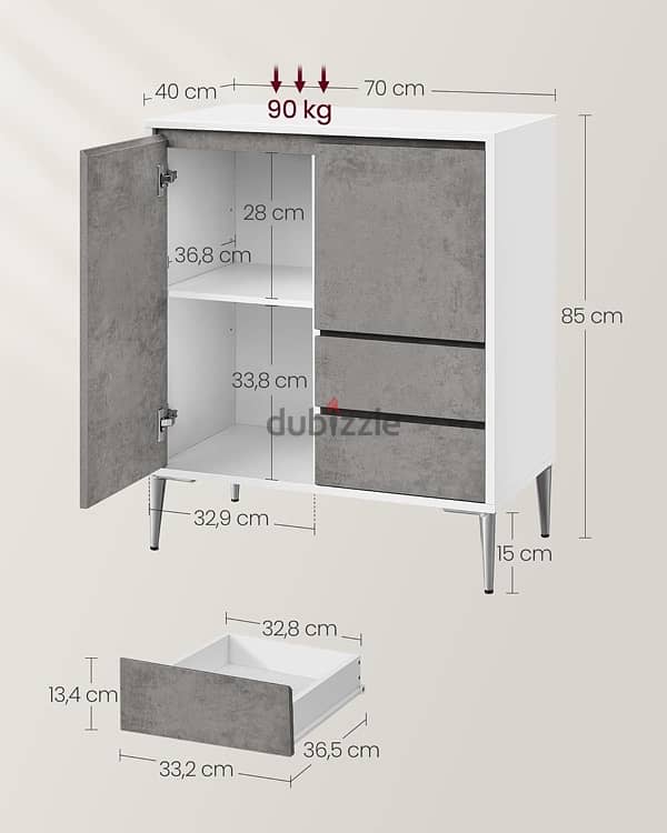 VASAGLE Storage Cabinet, 3