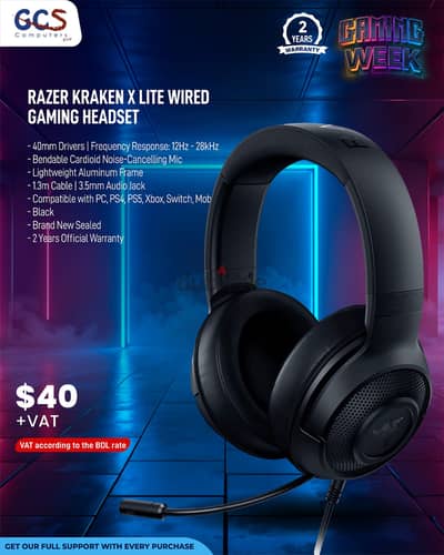 Razer Kraken X Lite Wired Gaming Headset