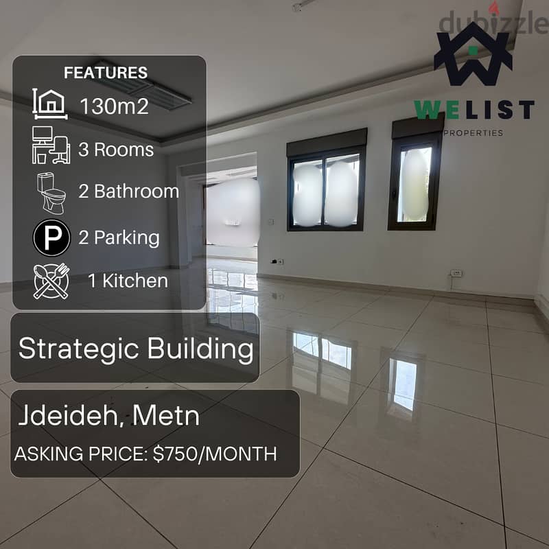 130sqm Office/Clinic for rent in  Jdeideh  REF: EA25MOJ130750R 0