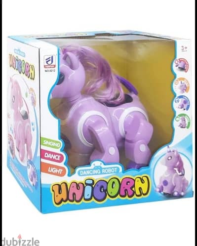 German store dancing robot unicorn