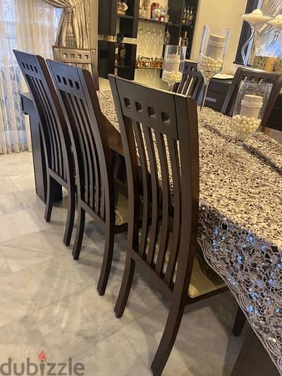 dining table + 8 chairs