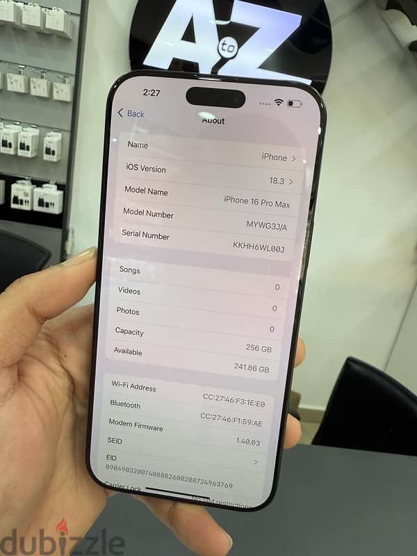 iphone 16 pro max 256Gb used 8