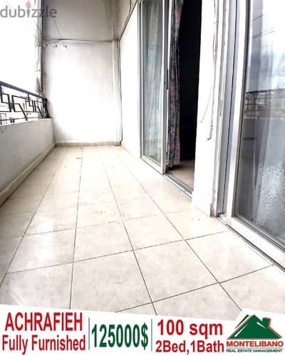 Fully Furnished 100 sqm Apartment for Sale in Achrafieh +city view