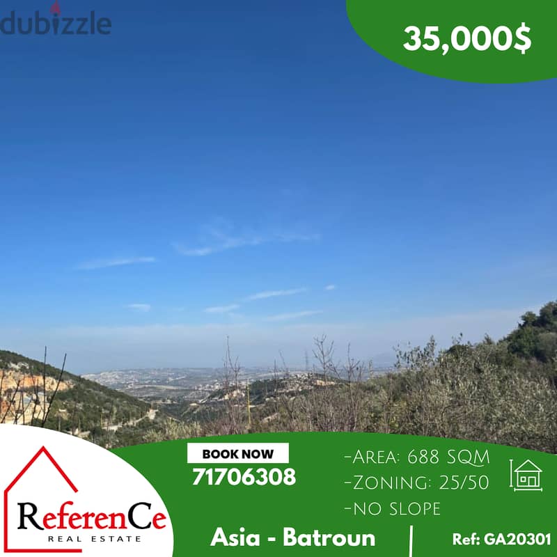 Land for sale in Asia Batroun  ارض للبيع في  اسيا البترون 0