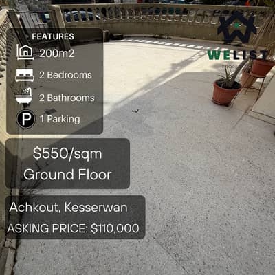 200sqm Apartment for sale in Achkout   REF: NW25FSAC200110