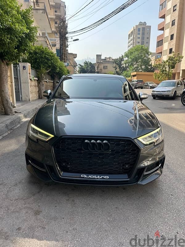 Audi S3 Quattro 2017 gray on black & red 0