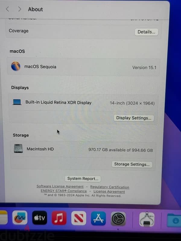 Macbook Pro M1 Pro 1TB ssd 32gb Ram 4