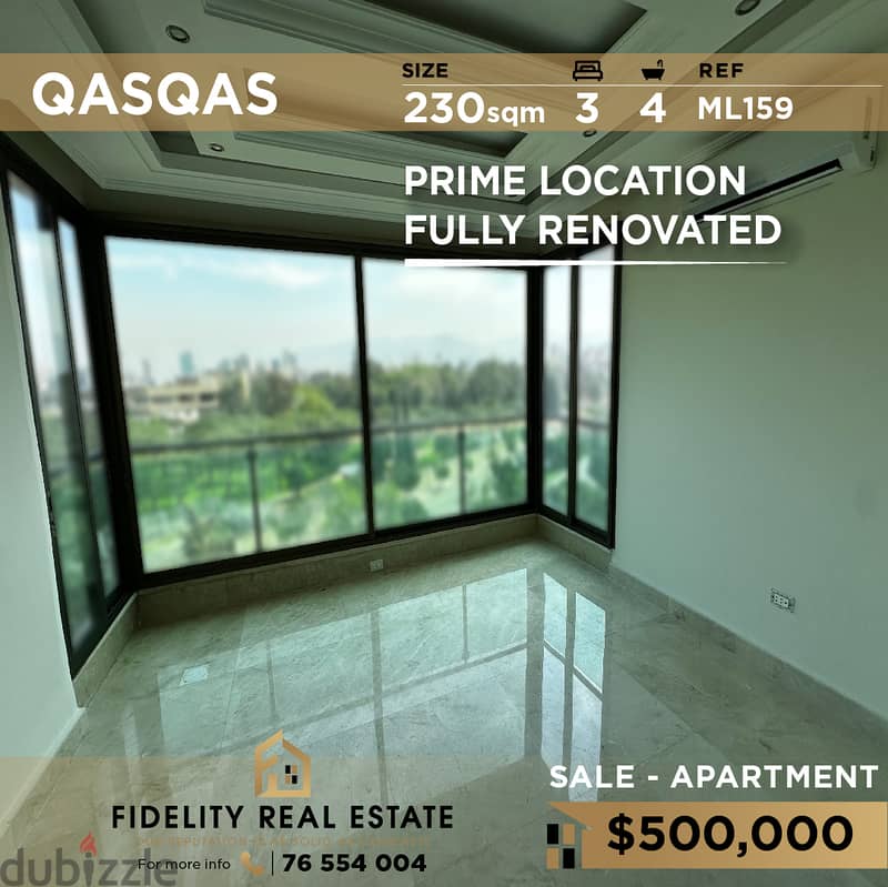 Apartment for sale in Qasqas ML159 شقة للبيع في قصقص 0