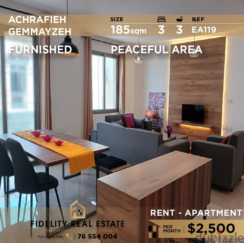 Apartment for rent in Gemmayzeh EA119 شقة  للإيجار في  الجميزة 0