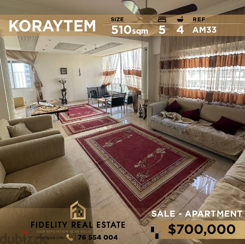 Aparmtent for sale in Koraytem AM33 شقة للبيع في قريطم 0