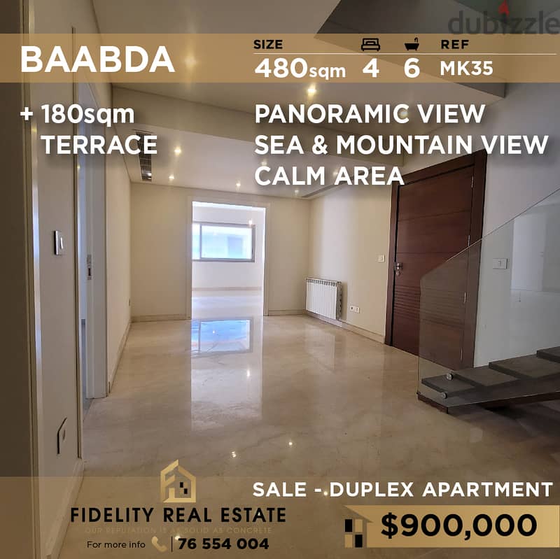 Duplex for sale in Baabda MK35 دوبلكس  للبيع في بعبدا 0