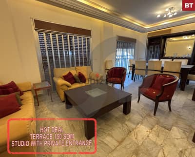 2 terraces,easy access,40sqm studio in kfarhbab/كفرحباب REF#BT118927