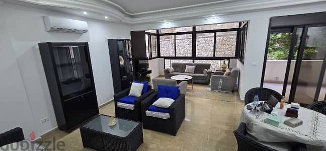 zouk mosbeh 145m 2 bed 2 wc and 100m terace cover park furnished lux