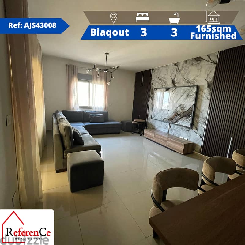 Furnished apartment for rent in Biaqout شقة مفروشة للإيجار في بياقوت 0