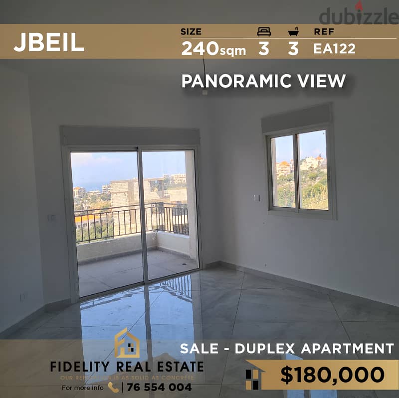 Duplex for sale in Jbeil EA122 وبلكس للبيع في جبيل 0