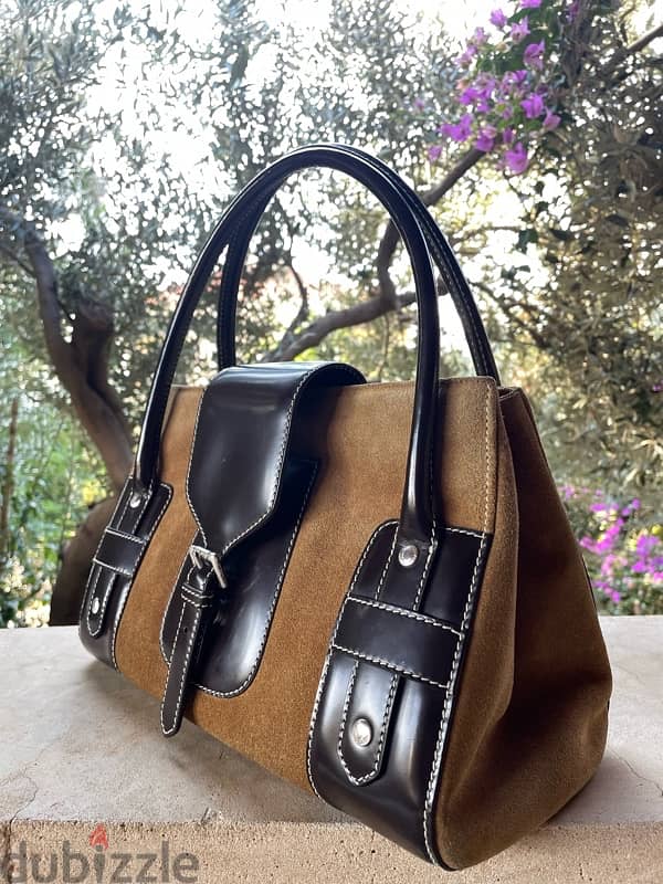 Vintage Ralph Lauren Suede Leather Bag 4