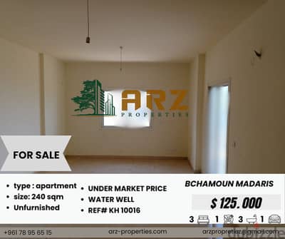 240 sqm apartment for sale in Bchamoun madaris