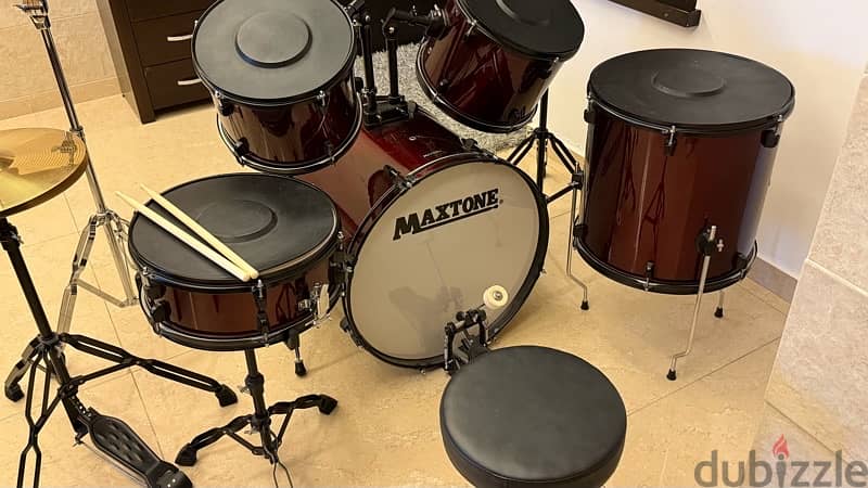 Maxtone DrumSet+SBR crash cymbal+mute pads 5