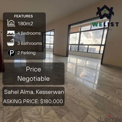 180sqm Apartment for sale in Sahel Alma - Jounieh  REF: MA25FSSA180180