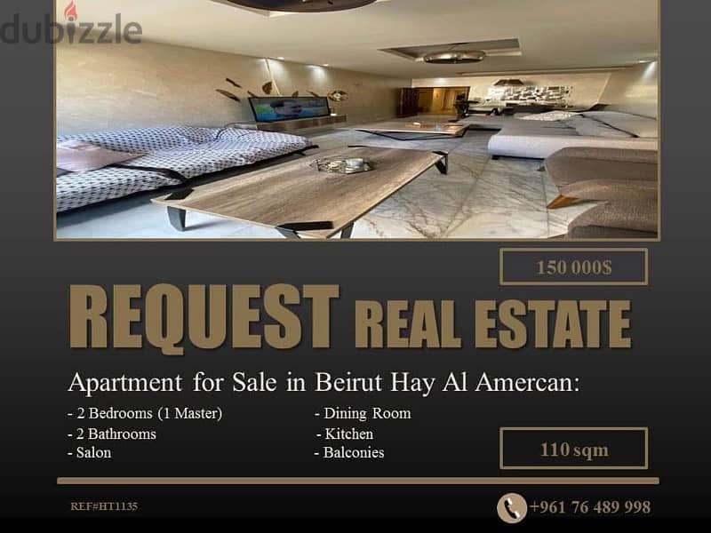 Apartment for Sale in Beirut Hay El American شقة للبيع في حي الاميركان 0