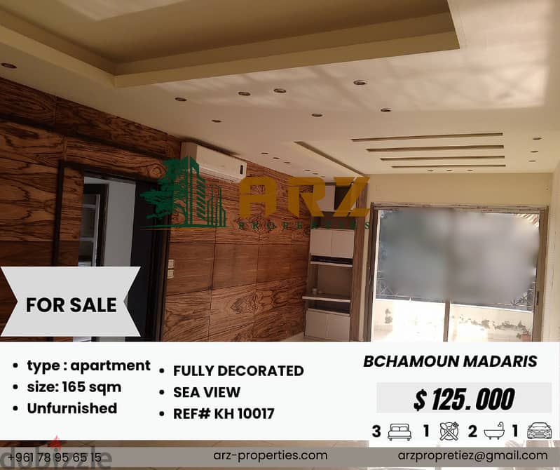 165sqm apartment for sale in Bchamoun madaris 0