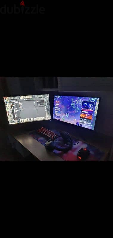 gaming pc with 2 screen 1060 6gb i5 16gb ram