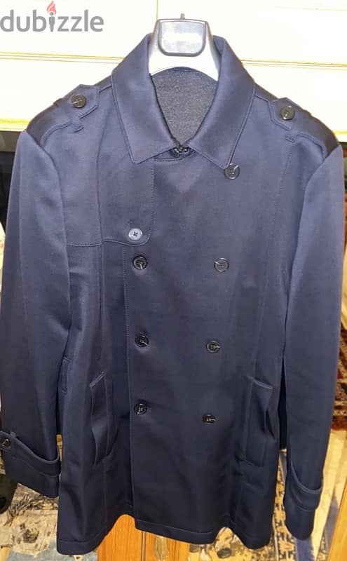 Zara Navy Blue Mini Jacket Size L fits XL New Condition 1