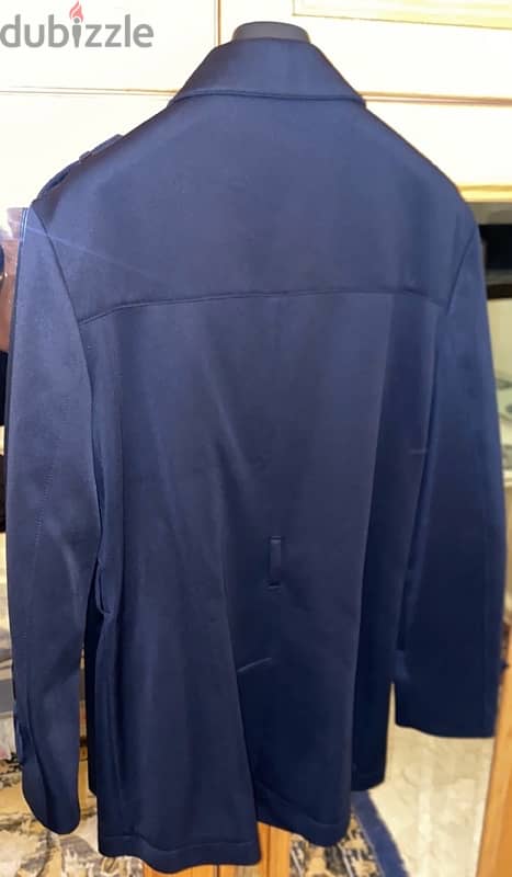 Zara Navy Blue Mini Jacket Size L fits XL New Condition 3