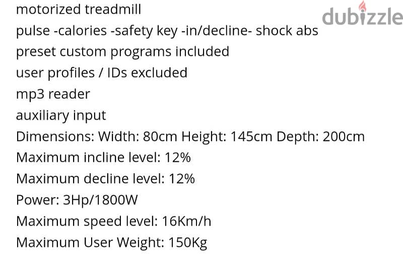 very good quality treadmill 3hp full options 3