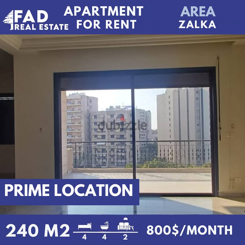 Apartment For Sale in Zalka شقة للايجار في الزلقا 0