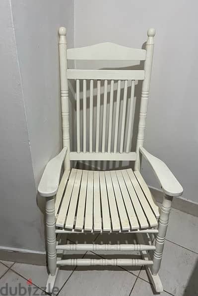 white rocking chair