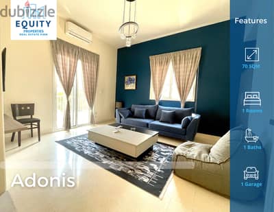 Furnished 70 SQM Apartment For Rent In Adonis شقة للإيجار #RK152127