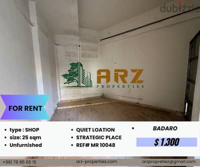 Ref#MR 10048  Title: SHOP for rent in badaro