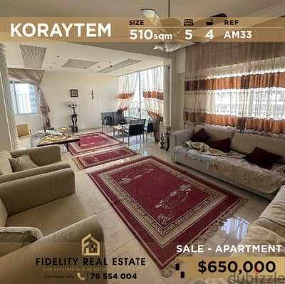 Aparmtent for sale in Koraytem AM33 شقة للبيع في قريطم