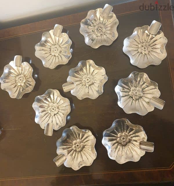 12 Antique  Silver Ashtrays 1