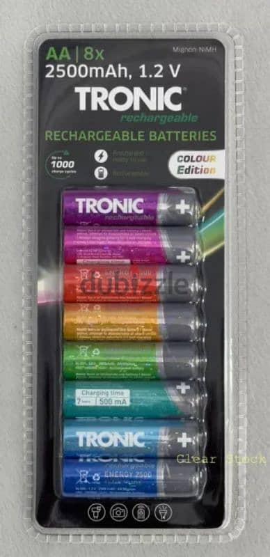 tronic rechargeable batteries 8pc