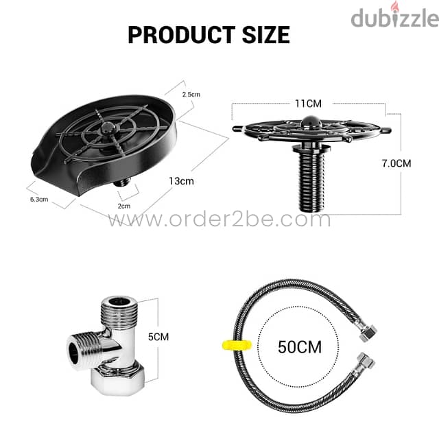 Automatic Cup & Glass Washer w/ Pressure Jets for Sink Cleaning 10