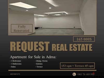 Apartment 178 sqm For Sale in Adma شقة ١٧٨ مربع للبيع في ادما