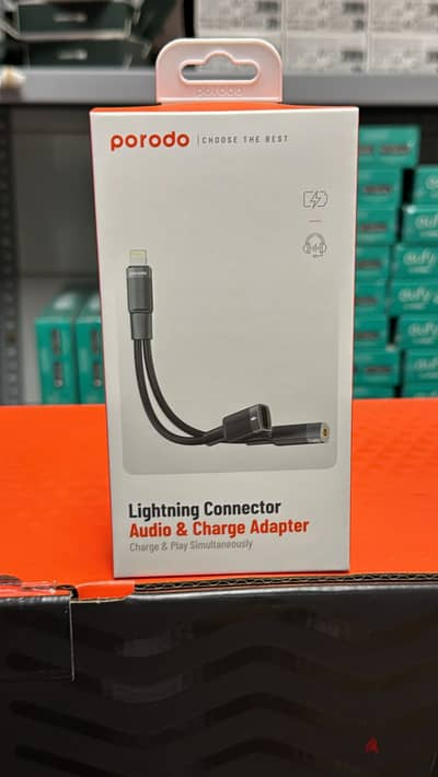 Porodo lightning connector audio & charge adapter Exclusive &new offer