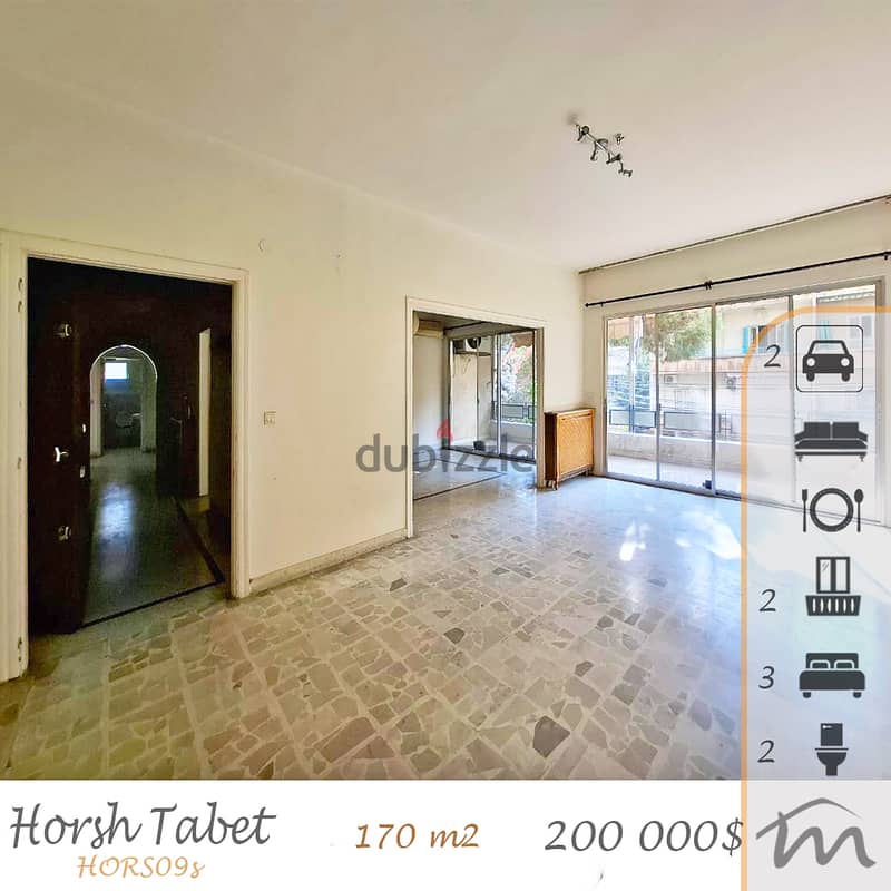 Horsh Tabet | Calm Surroundings | 170m² 3 Bedrooms Apart | 2 Parking 0