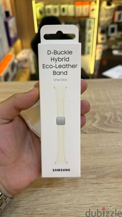 Samsung D-buckle hybrid Eco-leather band cream Original & Best offer