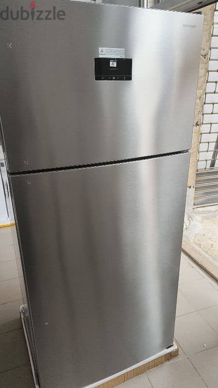 Refrigerator Sharp 30ft Stainless Steel براد شارب إنفرتر ستانلس 1