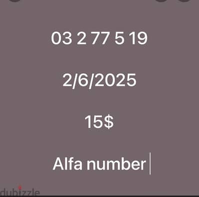 alfa number