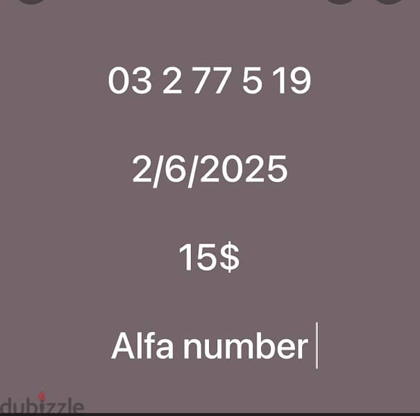 alfa number 0