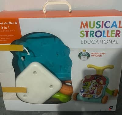 kids 2in1 musical stroller and table