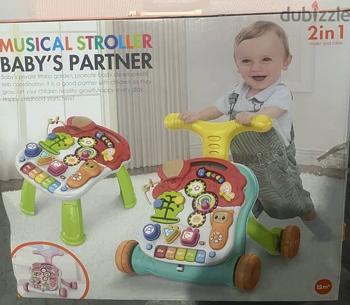 kids 2in1 musical stroller and table 1