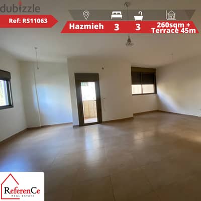 Apartment with terrace in Hazmiyeh شقة جديدة + تراس في الحازمية